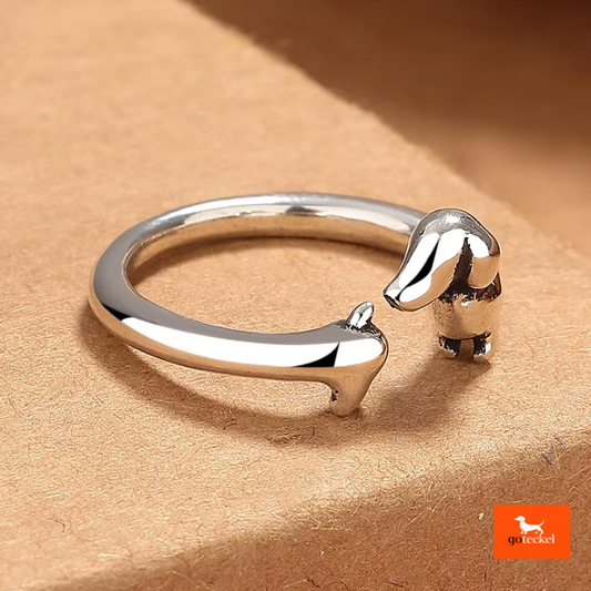 Adjustable Silver Teckel Ring 