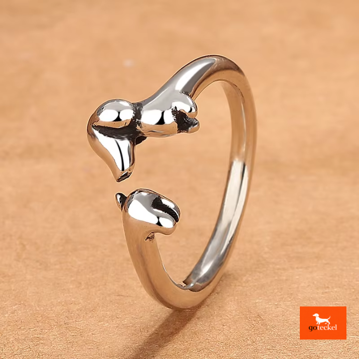 Adjustable Silver Teckel Ring 