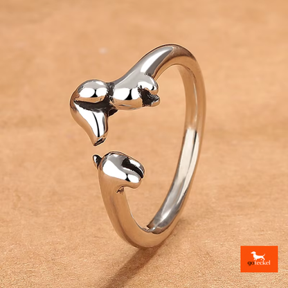 Adjustable Silver Teckel Ring 