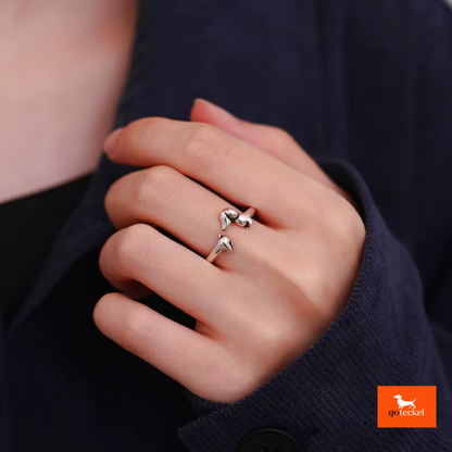 Adjustable Silver Teckel Ring 