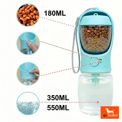 Portable Dog Bottle with Food and Water Storage