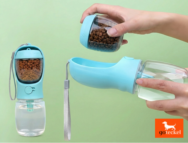 Portable Dog Bottle with Food and Water Storage